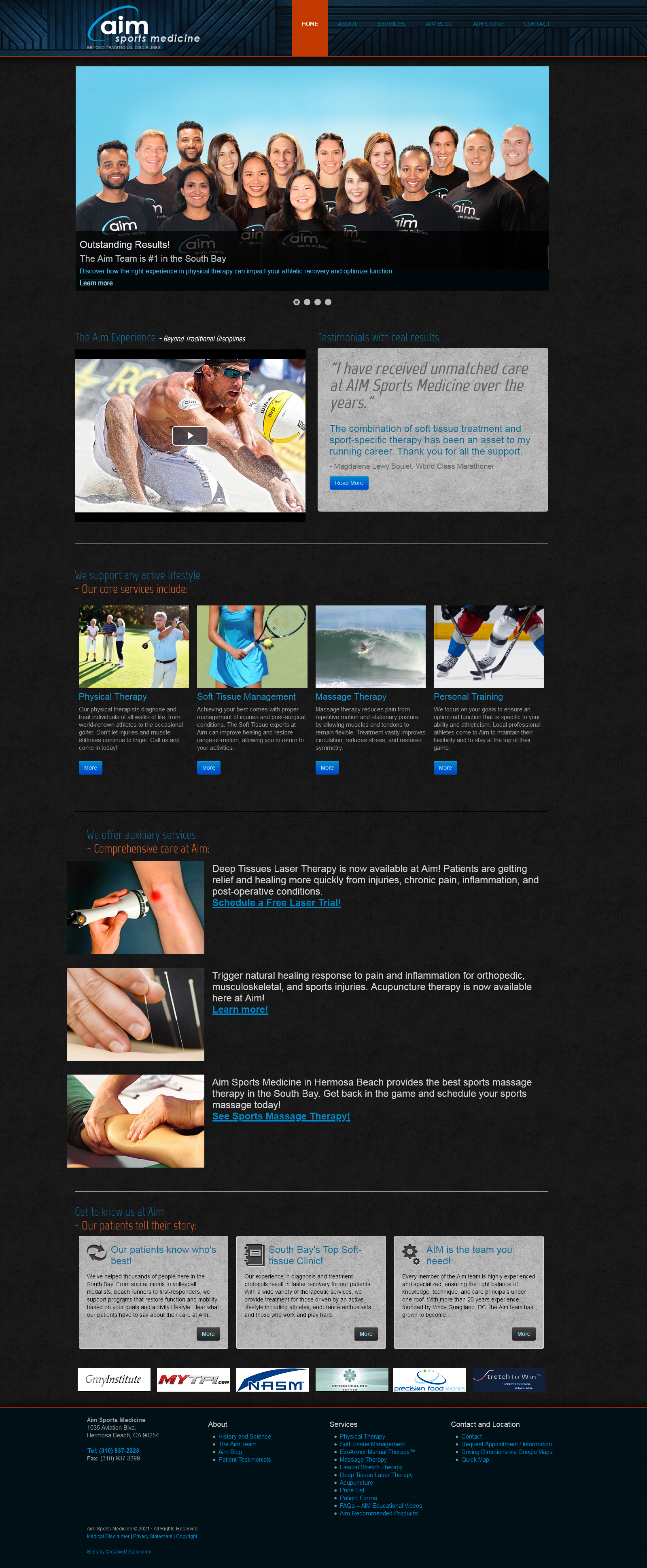Aim-Sports-Medicine website by David Austin